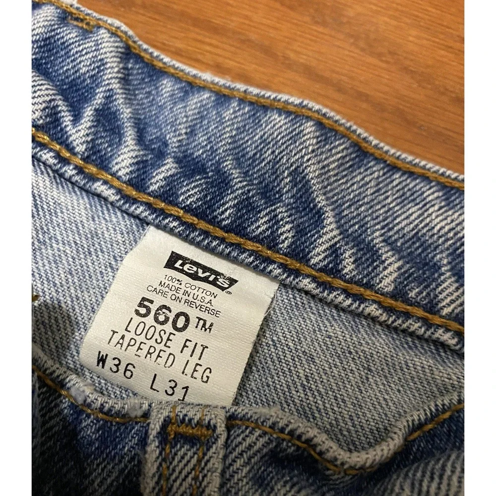 Vintage 90s Levis 560 Loose Tapered Jeans‎ Mens 36X31 Blue (35x30.5) Made In USA